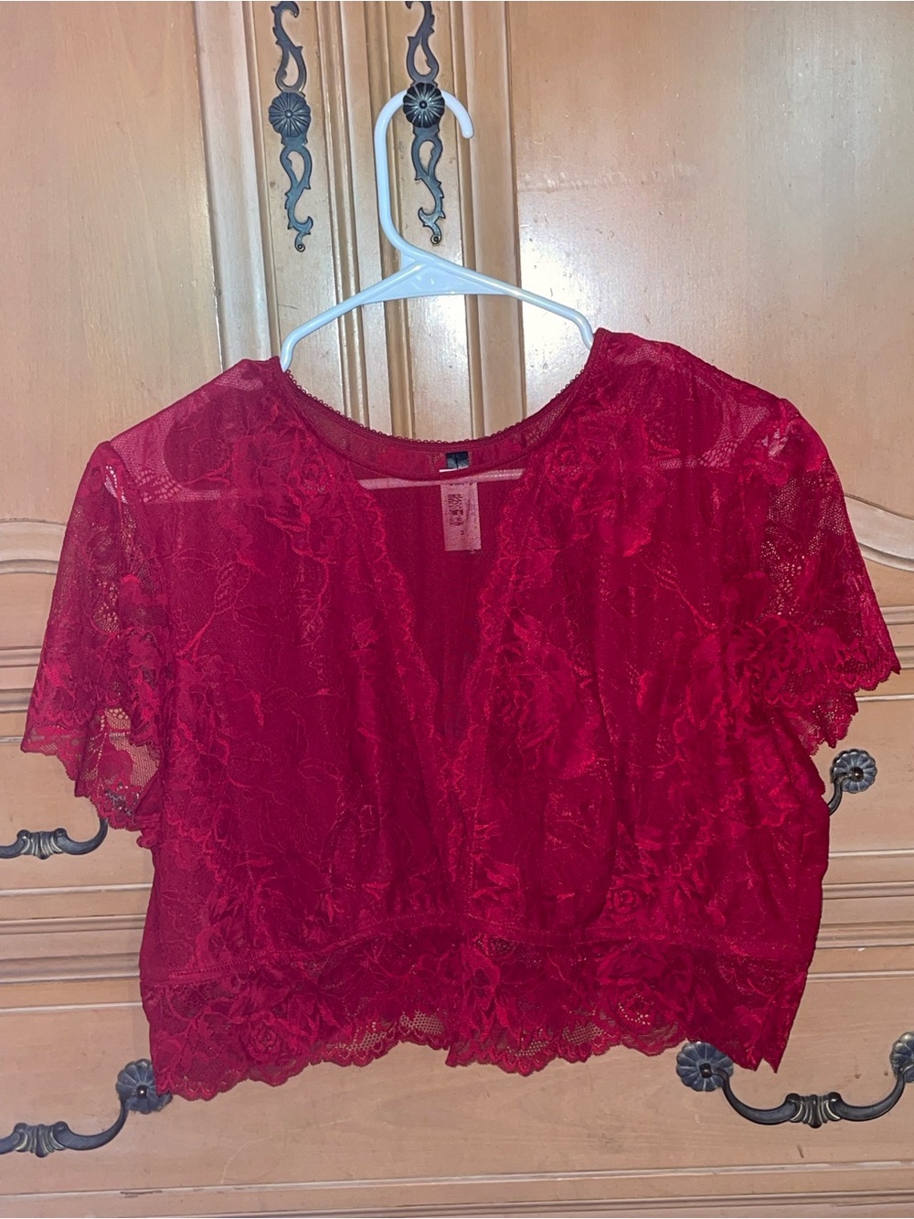 torrid Red Lace Cropped Top